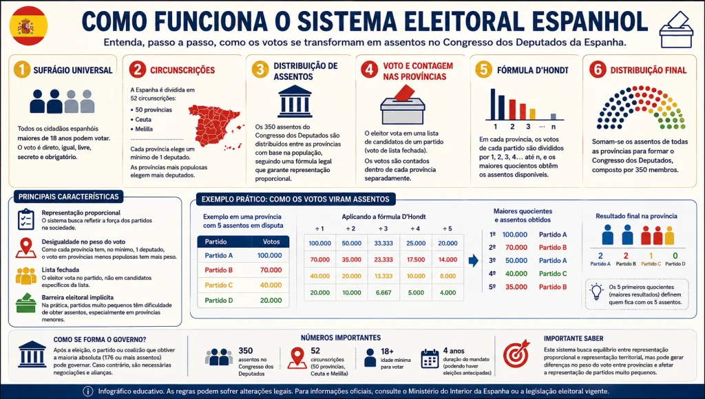 Como funciona o sistema eleitoral espanhol